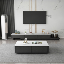 Simple and modern Nordic slate TV cabinet coffee table combination size apartment retractable TV cabinet living room furniture