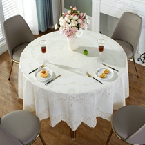 Table Cloth Advanced Sense Eurostyle Large Circular Table Clobpvc Hotel Round Table Cloth Plastic Waterproof Anti-Oil Wash-Proof