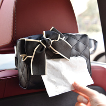 Car towels box armrest box Smoke Hanging Mesh Red Car Goddess Money creative upscale bow tie containing draw paper box