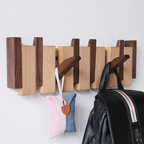 Solid Wood Hook hangover hanging clothes hook bedroom wall hanging hanger creative door rear hanging clothes Shenzhenwood Wooden Row Hook Punch