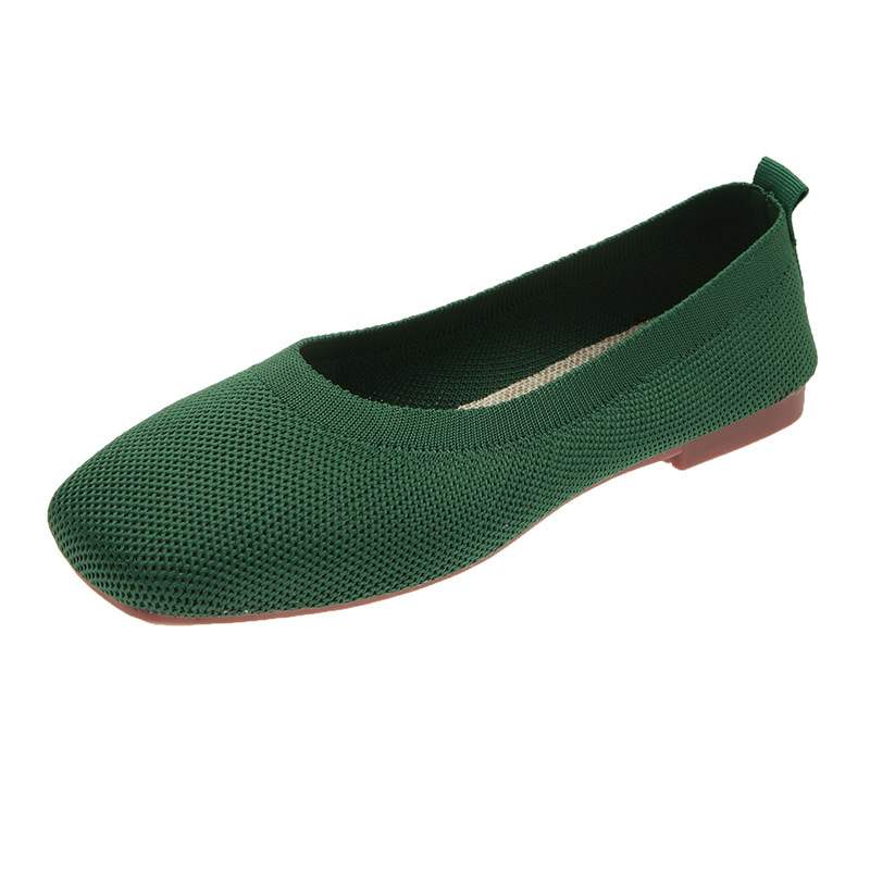 Woven Doudou shoes women's 2021 summer new breathable so (20549:672:size:39;1627207:30157:Color Classification:深绿色)