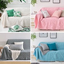 Sofa cushion pure color sofa towels Sofa Cover Hood Full Cover Sand Release Sofa Blanket All Season Universal Nordic Geb