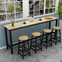 Wall bar table home partition long high table rectangular simple dining table milk tea shop slender table narrow table