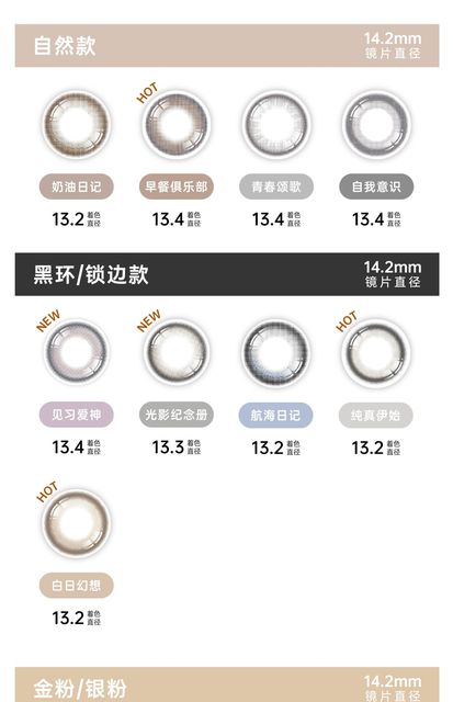 眼镜1片装>累计销量:>1万 >件独家优惠:>140元券>美瞳|>热销排行第2名