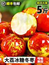 Winter Dates Fresh 5 Catties When Season Fruit Dali Shaanxi Crisp New Goods Round Sweet Whole Boxes Red And Fresh Ice Sugar Is Made To Explode