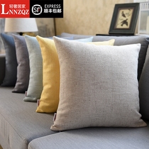 LNNZQZ Linen Sofa Hospitally Matched Living Room Modern Simple Pillow-up Bed with Large Backlay Low Pillow