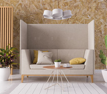 Modern minimalist high-back sofa publishing art solid wood office leisure rest area reception private high-back sofa card seat