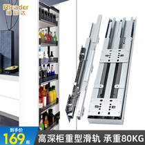 High depth cabinet Heavy slide rail damping buffer heaven and earth Cupboard Wine Cabinet Rawardrobe Guide Rail up and down Push-and-pull slide