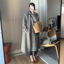 Small sub-temperament softly advanced senses winter clothing grey cashmere Grand coat Girl 2021 The new Korean teas jacket