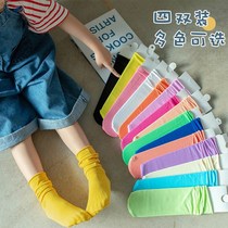 Princess socks girl summer velvet ice sock thin tube candy colour children pile up socks Korean gas
