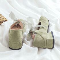 Single Shoe Woman New Mary Rare Shoes Autumn Winter With Rough Heel Student Fairy Square Head 100 Matching Dresses Wearing Shoes