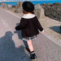 Girl Suit 2022 Spring Dress New Foreign Air Academy Wind Doll Cardiovert Shirt Bagy Dresses JK Uniform Three Sets