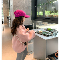 Girls sweatshirt 2021 Autumn winter new 100 Lapped Ocean Gas Easy with Alphabet Suede Cardiovert Children Bao Garnen Thickened Blouse