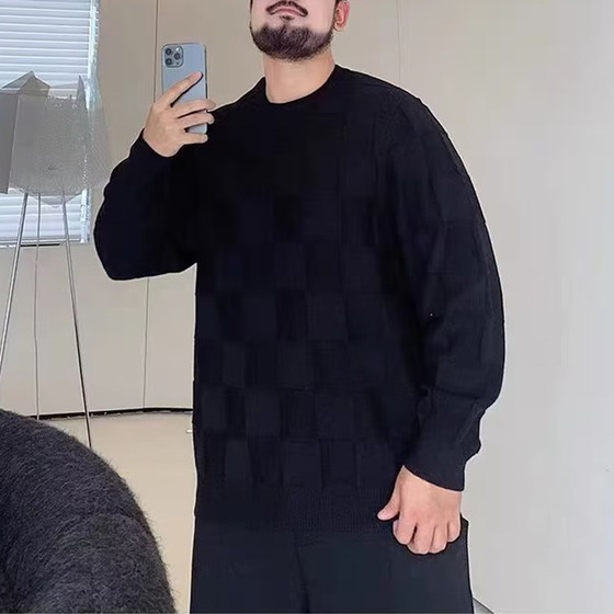 Extra large size 300*0.5kg round neck sweater for men autumn and winter fashion brand loose chess board plaid jacquard sweater sweater jacket 2
Extra large size 300*0.5kg round neck sweater for men autumn and winter fashion brand loose chess board plaid jacquard sweater sweater jacket 2