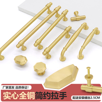 Wardrobe Pull Handle Modern Drawers Cabinet Brass Golden Nordic Cupboard Hardware Brief New Chinese Cabinet Door small handle