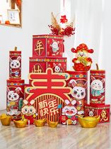 New Years national style simulation three-dimensional firecrackers gift box home furnishings shopping malls store landing festive atmosphere layout