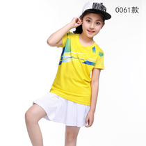 Yuknicks new summer childrens volleyball clothes suit short sleeve round collar girl students race suit speed dry childrens clothes