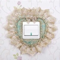 Switch protective cover fabric lace living room bedroom simple home decoration wedding room wall sticker switch sticker