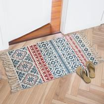 European cotton and linen anti-floor mats ethnic wind blankets door mats foot mats into the door bedroom sliding mat home Bohemia FSW machine