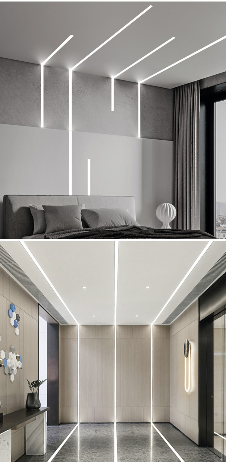 黑色钛金条铝合金灯220v线形灯线条灯线性线型灯卡嵌入式铝