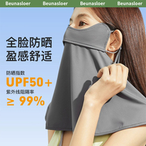 Jiaoxia Forest Ice Silk Sunscreen UV Protection Mask for Women Summer Full Face Sunshade Neck Guard Breathable Thin Veil Mask