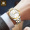 Steel Band Room Gold White Face Men's Watch