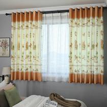 Simple curtain perforated installation 2021 New complete set of full shading bedroom floating window rental room telescopic rod