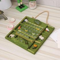 Ins grid retro decoration on the wall wall green hanging back ornament hanging wall net red room folk customs small