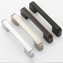 Modern minimalist cabinet door handle Nordic black lengthened fashion handle wardrobe cabinet door American drawer handle