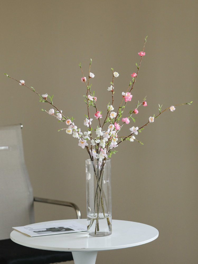 Wintersweet Plum Blossom Branch Artificial/Fake Flower Peach Blossom Chinese Household Decoration Flower Arrangement Living Room Dried Flowers TV Cabinet Decorations