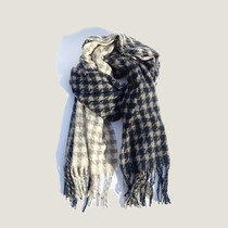 Houndstooth scarf men and women winter girls autumn high-end all-match Korean winter plaid scarf Korean new style