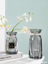 Vase Nordic living room transparent glass simple flower arrangement dried flower appliance water culture flower hydroponic lily green dill ornament