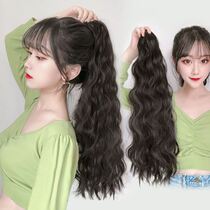 Braid Wig High Horsetail Strap Type Water Polenta Natural Mesh Red Medium Long Curly Hair Large Wavy Wig Sheet Invisible