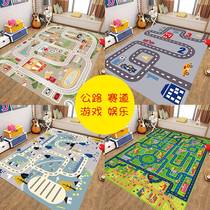 Parking lot ground mat kindergarten Early teaching pediatrics room traffic track past family non-slip game separated cool carpet cartoon
