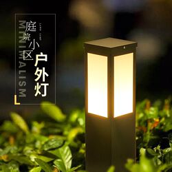 Solar lawn lamp, outdoor waterproof garden lamp, simple modern garden villa household floor-plugged lawn lamp