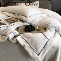 Furry Suede Minimalist Pure Color Thickened Milk Suede Four Pieces Winter Coral Suede Warm Bed Linen Bed to Naked Bed