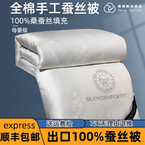 Exported silk quilted by 100 mulberry silk quilt winter quilted by full cotton Spring and autumn quilted by cotton quilt thickened warm autumn and winter quilt core