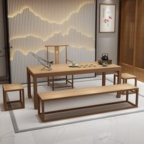 New Chinese Zen Solid Wood Tea Table Household Balcony Kung Fu Tea Table Modern Simple Office Tea Table Combination