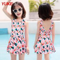 Swimsuit One-piece Kids Girls Medium Big 2021 New Cute Baby Clothes Small Swimsuit Kids Swimsuit Dress Hot Spring Vintage