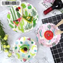 Noshi Dining Paper Dish Birthday to Disposable Dishes of Dishes Cake Plate