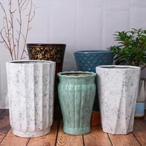 Flower pot ceramic special large number 30cm above advanced senses unique planting tree large flower pot special deep aloe special money tree