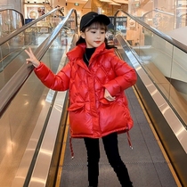 Female Big Boys Life New Year Cotton Quilted Girl Princess Gold Silk Suede Winter Clothing 2021 New Ocean Gas Thickened to collect waist and Han prints