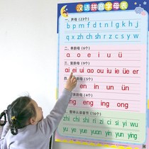 Primary school Chinese pinyin alphabet wall paste thickened initial vowel overall recognition syllable first grade learning wall chart