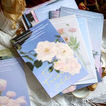 Creative oil painting postcard illustration hand-painted wind holiday romantic healing greeting card message wall decoration card gift