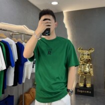 (dunk mens clothing) Summer new personality Silicone Gel Hot Press Round Collar Casual Short Sleeve T-shirt Men 2935