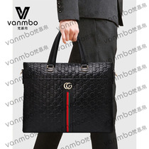 Genuine Leather Mens Bag Handbag Mens Business Bag Mens Boomers Cross Section Briefcase Single Shoulder Diagonal Satchel Bag