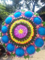 Manufacturer direct sales 2 m three-layer upscale hand bag simulation folding cloth bouquet paper ball flower ring Fukuantang Funeral