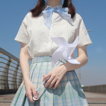 One-foot room (basic organ pleats) original embroidered JK uniform elegant short-sleeved shirt