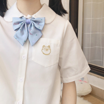One-foot room (small firewood dog) original embroidered JK uniform elegant short-sleeved shirt