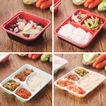 Disposable Lunch Box takeaway lunch box two three four five box packing box rectangular plastic covered rice lunch box